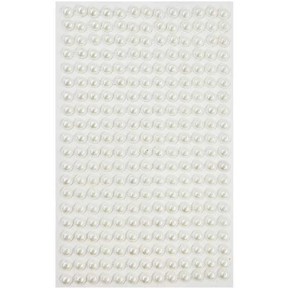 Perełki samoprzylepne kremowe 6mm - 260szt