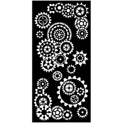 Szablon mix media 3D 12x25cm - Gear Up For Christmas zębatki - Stamperia