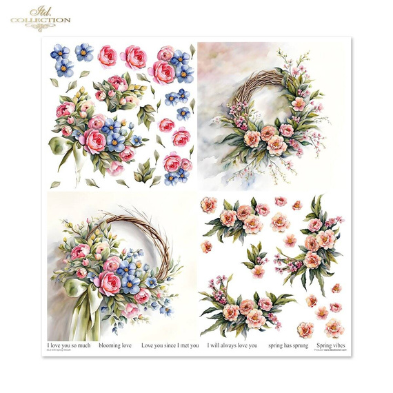 Zestaw papierów do scrapbookingu 30x30 - Itd Collection - Spring Wreath