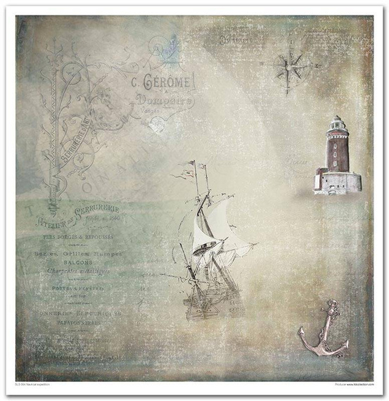 Zestaw papierów do scrapbookingu 30x30 - Nautical expedition