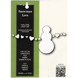 Wykrojnik - Poppystamps - Snowman Love - bałwanek serduszka