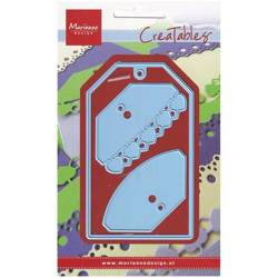 Wykrojnik - Marianne Design - Hearts tag z sercami