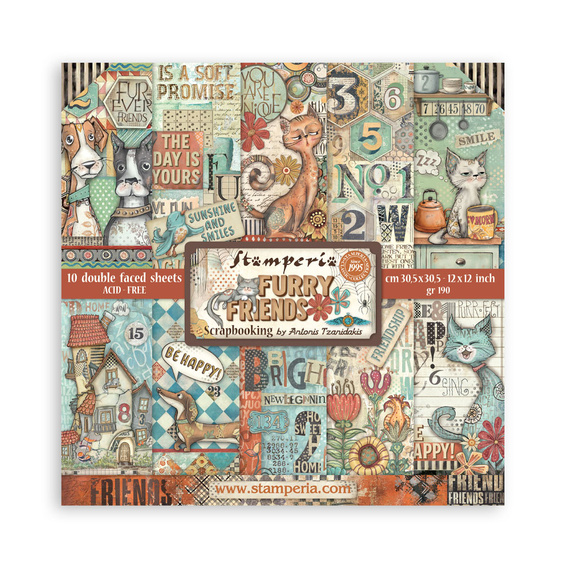 Zestaw papierów do scrapbookingu 30x30 - Furry Friends - Stamperia