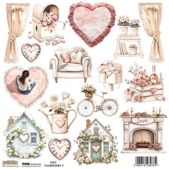 Naklejki papierowe - ScrapLove - Cozy Valentines 2