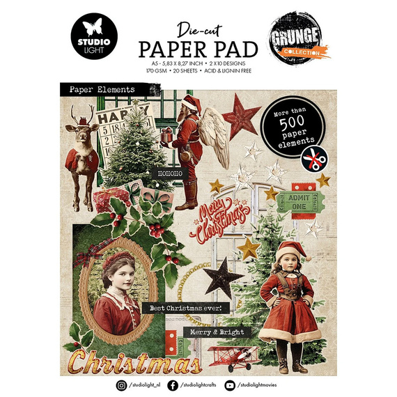 Zestaw papierów do scrapbookingu z elementami A5 - StudioLight - Paper Elements