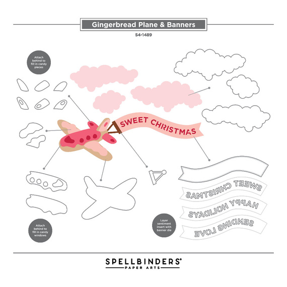 Wykrojnik do papieru - Candy Christmas - Samolot - Stamperia