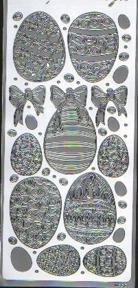 Naklejka ozdobna Pisanki Magenta srebrne 0558S