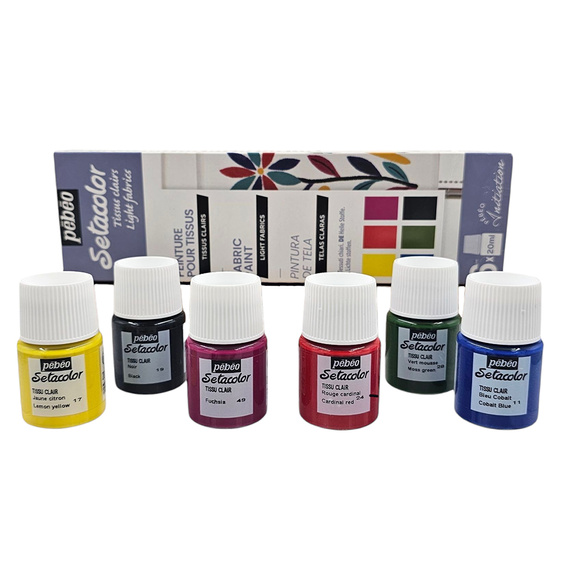 Farby do tkanin - Pebeo - Light fabrics 6 x 20ml
