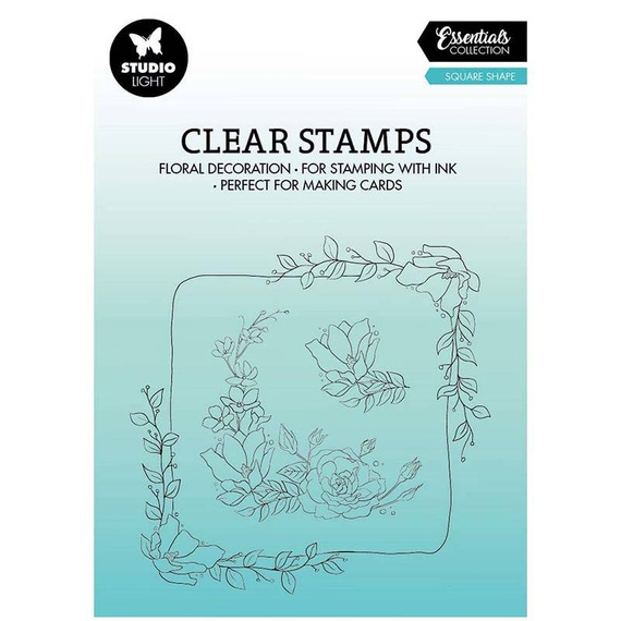 Stempel przezroczysty - StudioLight - Square ramka kwiatowa
