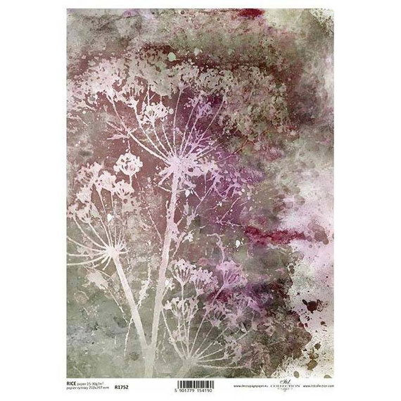 Papier ryżowy do decoupage ITD-R1752 koper, dmuchawiec