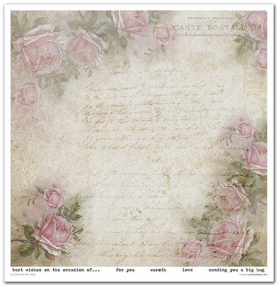 Zestaw papierów do scrapbookingu 30x30 - Itd Collection - Flower Post - Rose