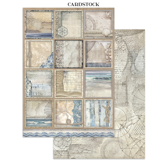 Zestaw papierów, naklejek i elementów Junk Journal - Silent Sea - Stamperia