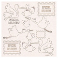 Tekturka - Storks Special Delivery! set - bociany eng. SC