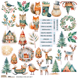 Naklejki papierowe - ScrapLove - Christmas Cute ATC set 1