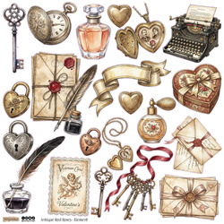 Naklejki papierowe - ScrapLove - Antique Red Roses