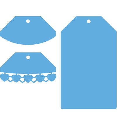 Wykrojnik - Marianne Design - Hearts tag z sercami