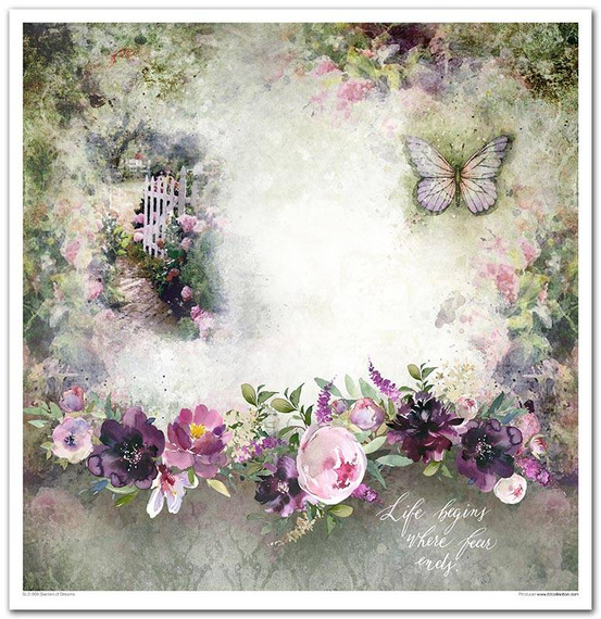 Zestaw papierów do scrapbookingu 30x30 - Garden of Dreams kwiaty
