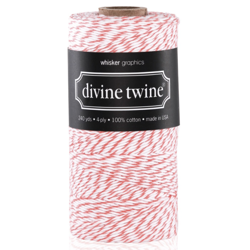 Sznurek Coral Divine Twine - 1m - Whisker Graphics - biało-koralowy