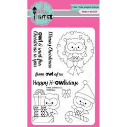 Stempel - Pink & Main - hOWLidays - sowa Boże Narodzenie