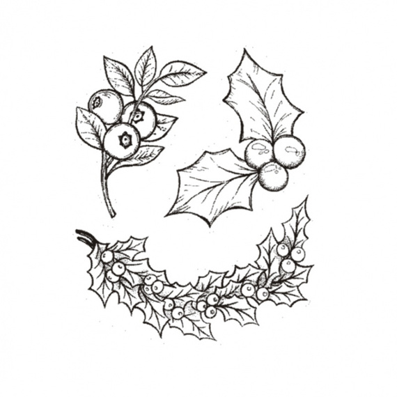 Stempel polimerowy - Zestaw ostrokrzew - Agateria