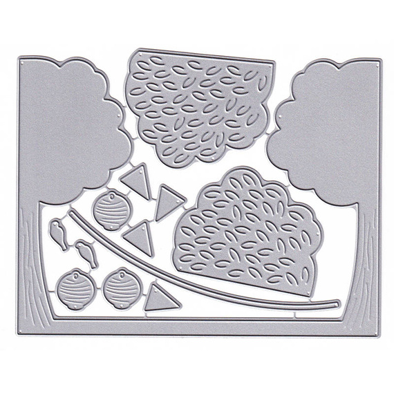 wykrojnik - Taylored Expressions - On the Line - drzewa sznurek lampiony