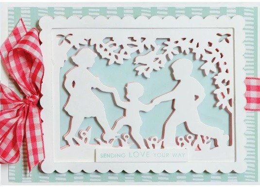 Wykrojnik - Spellbinders - Little Loves A2 Card Front - dzieci w ogrodzie