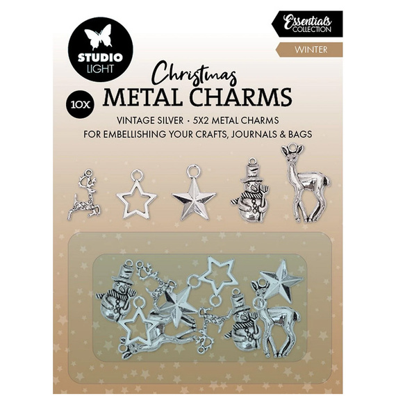 Zawieszki metalowe - Metal Charms - Winter - zimowe elementy - Studio Light 