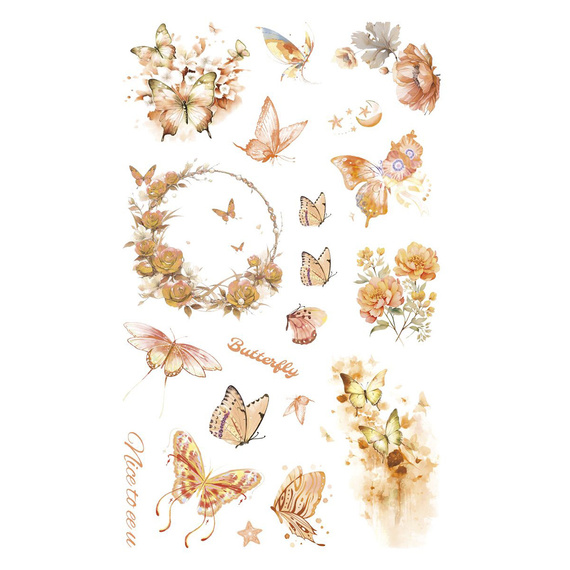 Naklejki foliowe - Żółte kwiaty i motyle