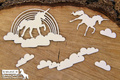 Tekturka Believe in Unicorns - Rainbow decor - dekor z tęczą - Scrapiniec