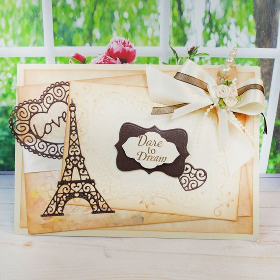 Wykrojnik - Tattered Lace - Eiffel Tower wieża Eiffla Paryż