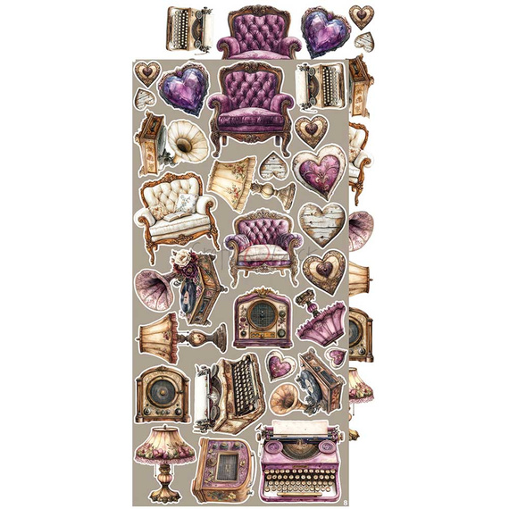 Zestaw dodatków do scrapbookingu - Craft o'clock - Plum & Caramel - MIX