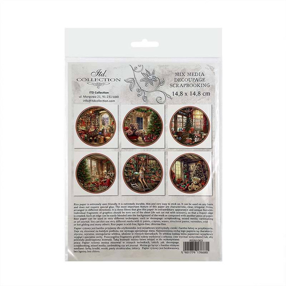 Zestaw papierów ryżowych - ITD RSM063 święta, zabawki, maskotki, misie