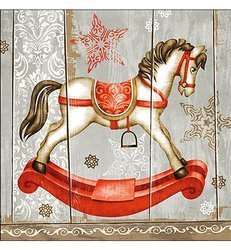 Serwetka 33x33cm - Rocking Horse konik na biegunach
