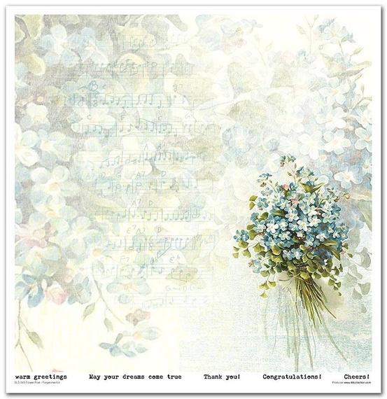 Zestaw papierów do scrapbookingu 30x30 - Itd Collection - Flower Post - Forget me not