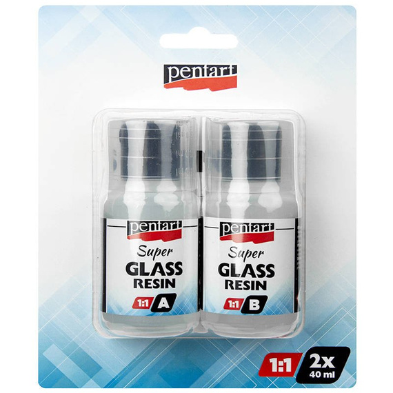 Żywica szklana 1:1 - super glass resin - Pentart - 2x40ml