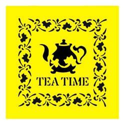 Maska / szablon 16x16cm - Tea Time