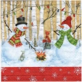 Serwetka 33x33cm - Winterly Barbecue bałwanki