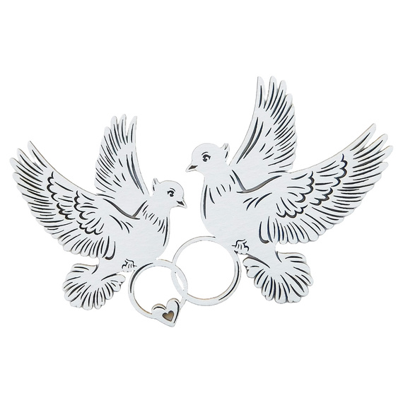 Tekturka - Kochaj - Gołębie z obrączkami - Kreatywna Pracownia