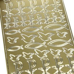 Naklejka ozdobna symbole religijne 0354 złota