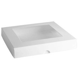 Pudełko na kartkę z okienkiem kwadratowe białe 15x15x2,5 - Rzeczy z papieru