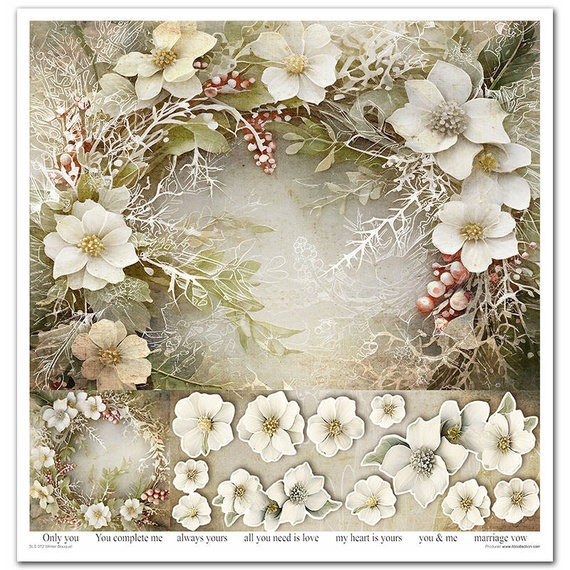 Zestaw papierów do scrapbookingu 30x30 - Itd Collection - Winter Bouquet