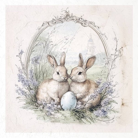 Zestaw papierów ryżowych - zajączki wielkanocne - RSM175 - Itd Collection