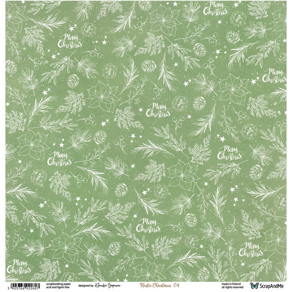 Papier do scrapbookingu 30x30 - ScrapAndMe - Rustic Christmas 03/04