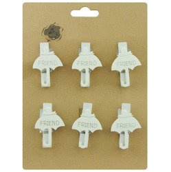 Drewniane spinacze klamerki parasolka 6szt