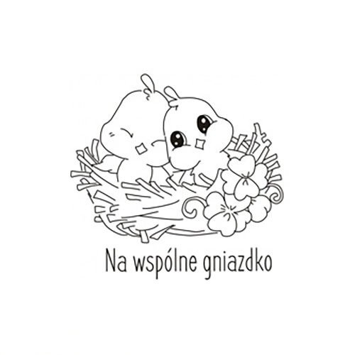 Stempel polimerowy - Ptaszki + na wspólne gniazdko - Agateria