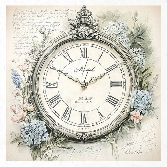 Zestaw papierów ryżowych - zegary - RSM167 - Itd Collection