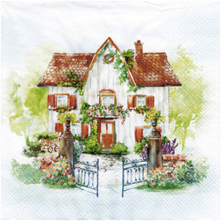 Serwetka do decoupage 33x33cm - Country House domek na wsi