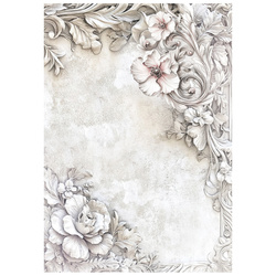 Papier ryżowy do decoupage A4 - Art of Alchemy - W ciszy, białe kwiaty