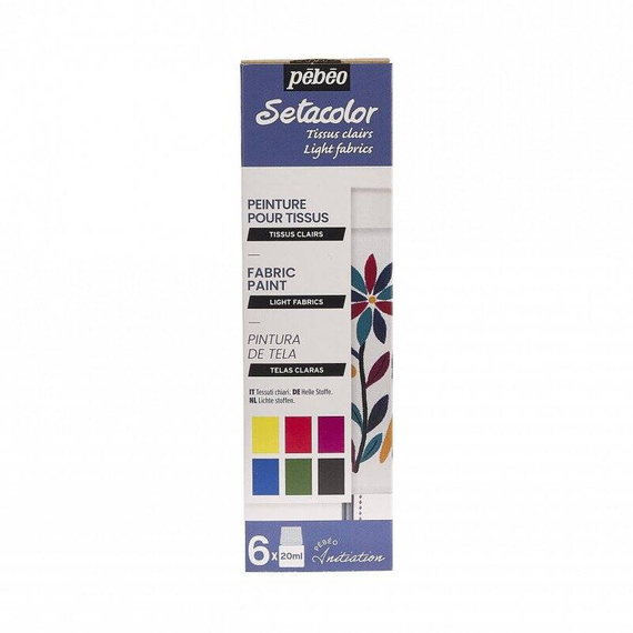Farby do tkanin - Pebeo - Light fabrics 6 x 20ml