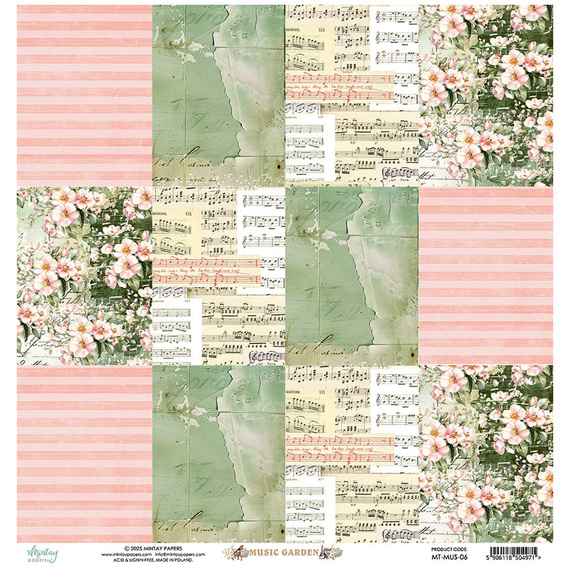 Papier do scrapbookingu 30x30 - Mintay - Music Garden 06